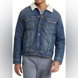 Goodfellow Sherpa-Lined Denim Jacket | Size XL | Classic Fit
